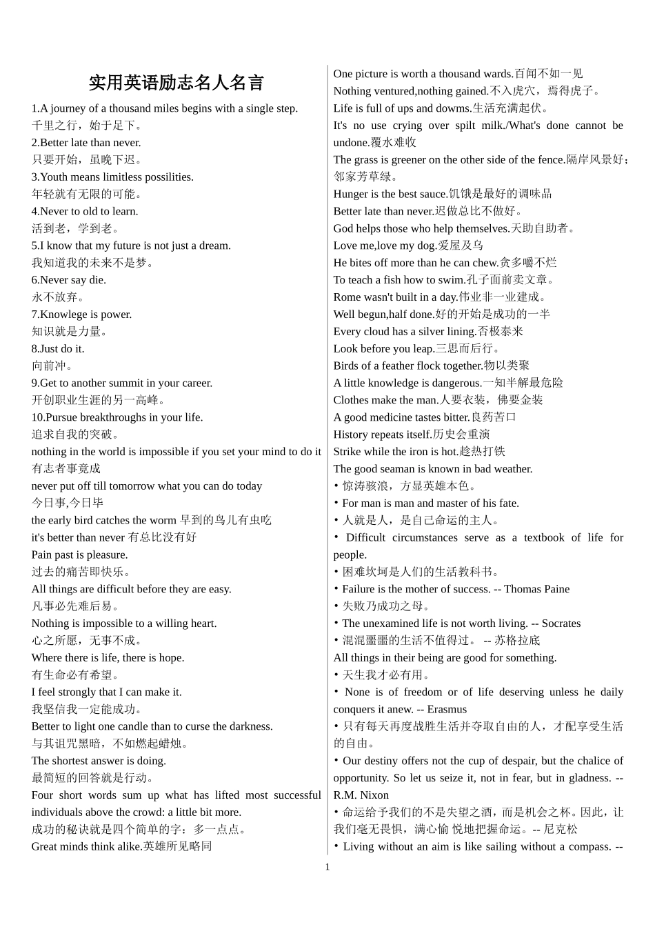 实用英语励志名人名言-(2)_第1页