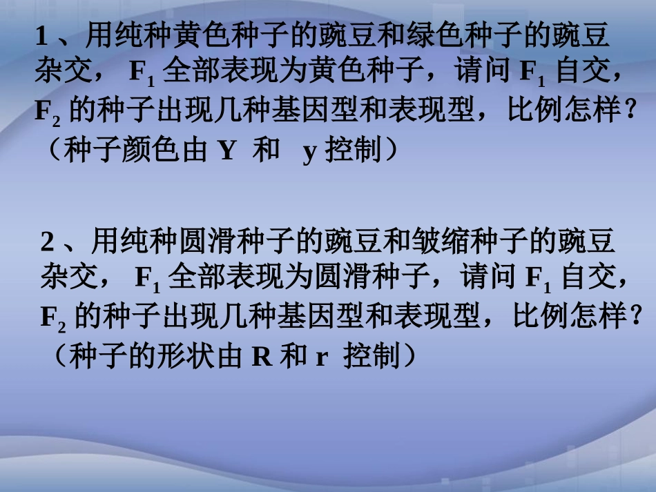 [中学联盟]广东省珠海一中人教版必修二生物课件：自由组合规律（共12张PPT）_第2页