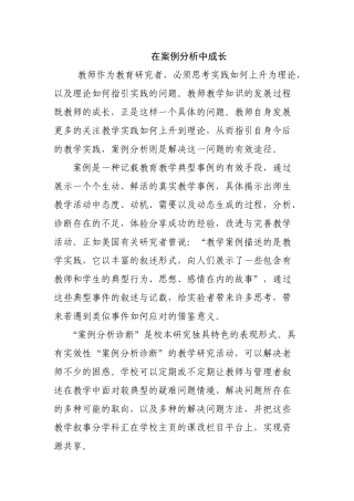 在案例分析中成长