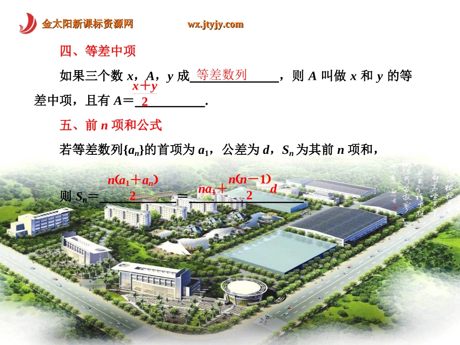 8轮复习课件：等差数列(人教B必修5)_第3页