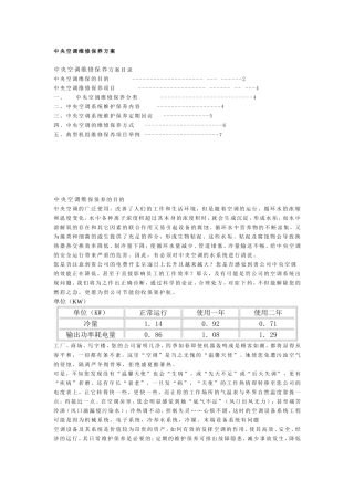 中央空调维修保养方案