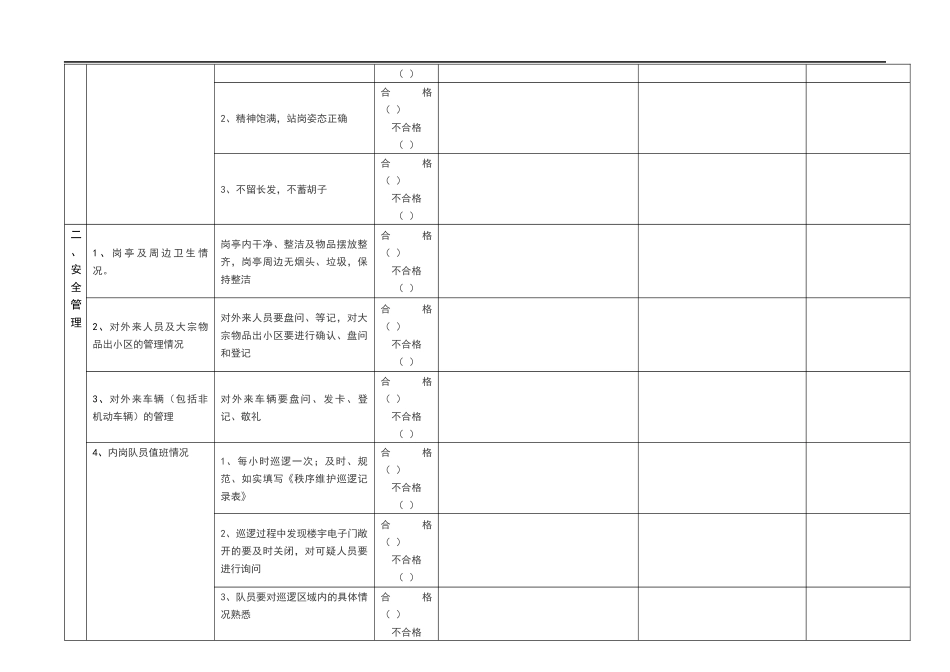 秩序维护部服务质量检查表_第2页
