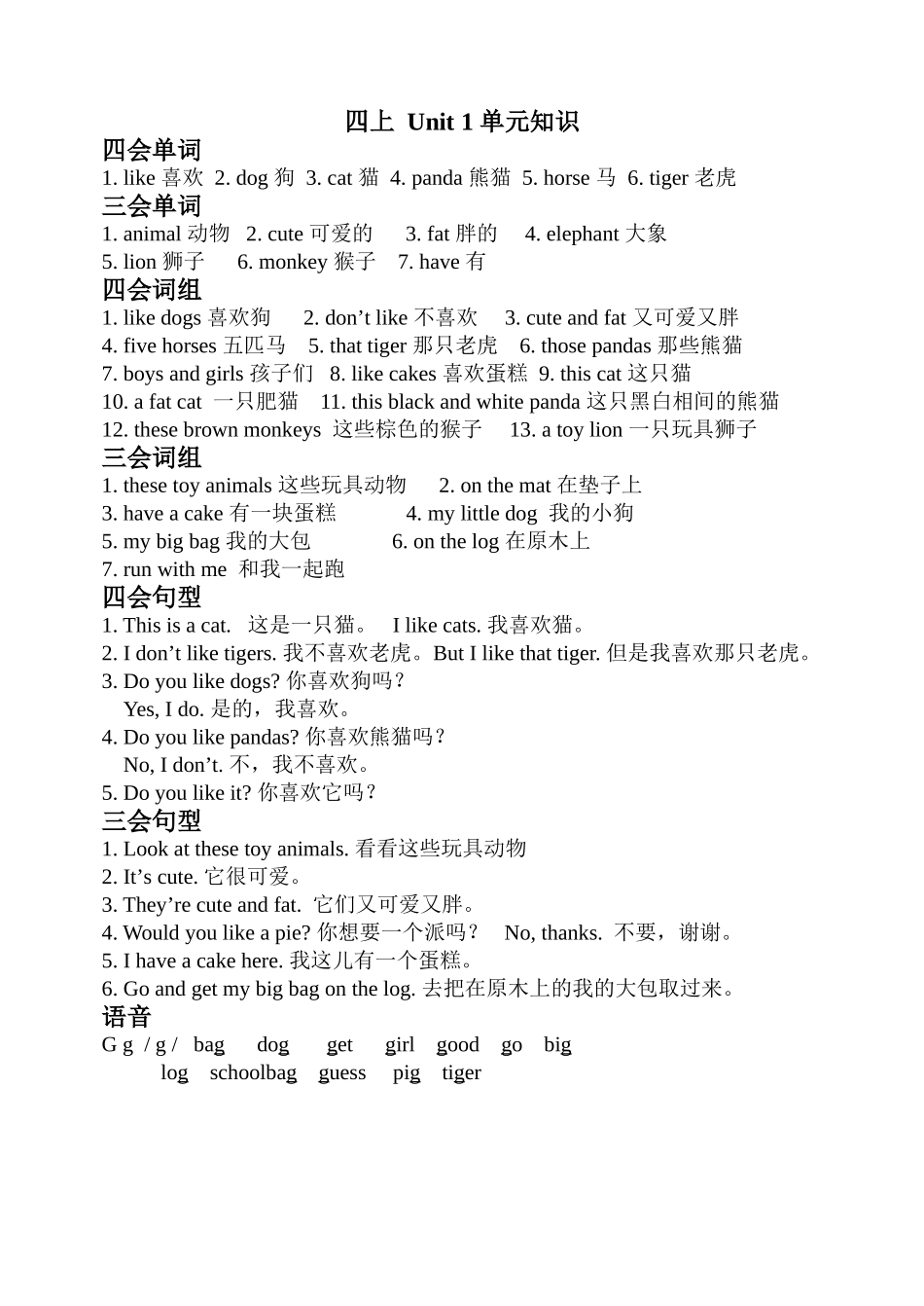 四上Unit1单元知识 (2)_第1页