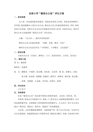 站前小学最美办公室评比方案