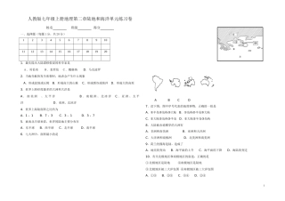 人教版七年级上册地理第二章陆地和海洋单元练习卷