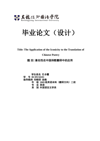 英语专业毕业论文翻译类论文