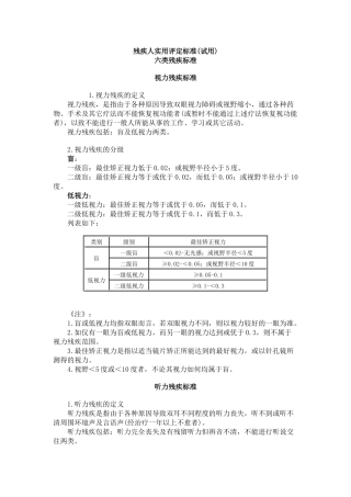 残疾人评定标准