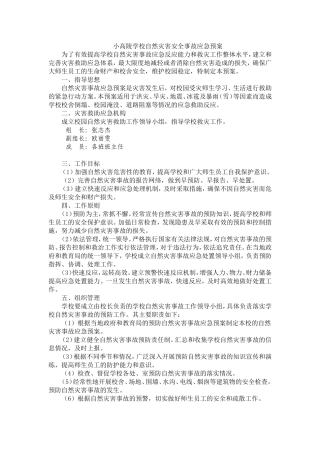 学校自然灾害安全事故应急预案