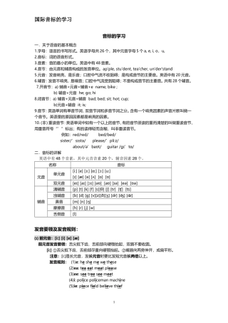 英语国际音标及发音规则