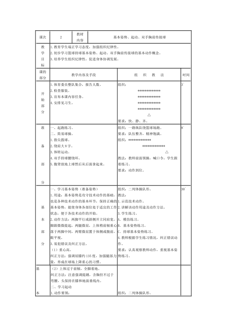 基本姿势、起动、双手胸前传接球_第1页