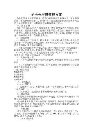 护士分层级管理方案