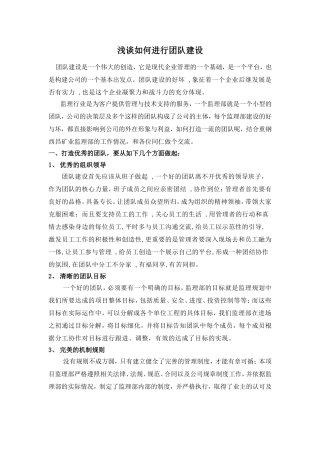 浅谈如何进行团队建设