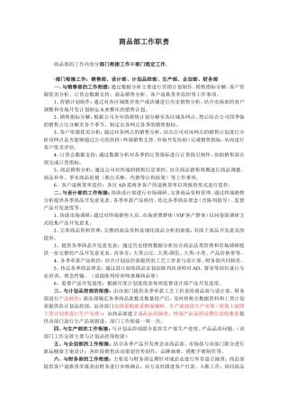 商品部工作职责