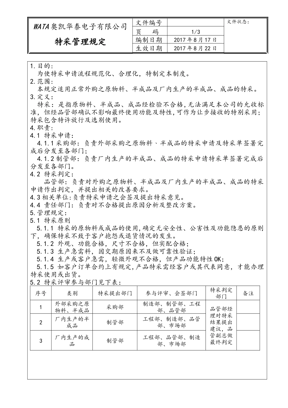 特采管理规定_第1页