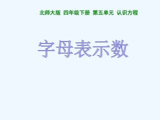 小学数学北师大2011课标版四年级字母表示数-(2)