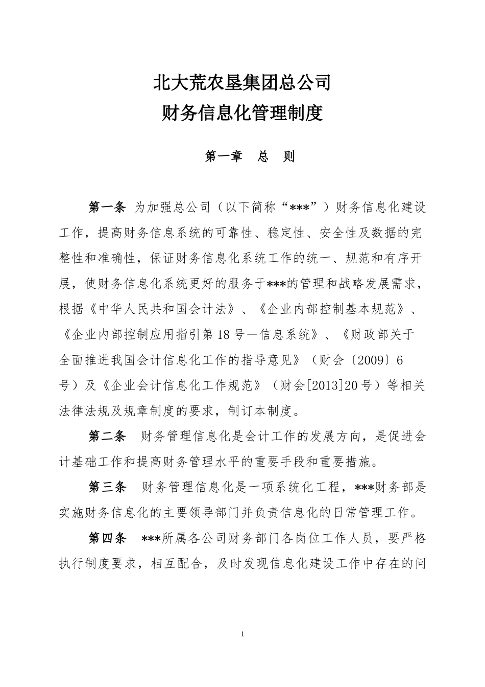 集团财务信息化管理制度_第1页