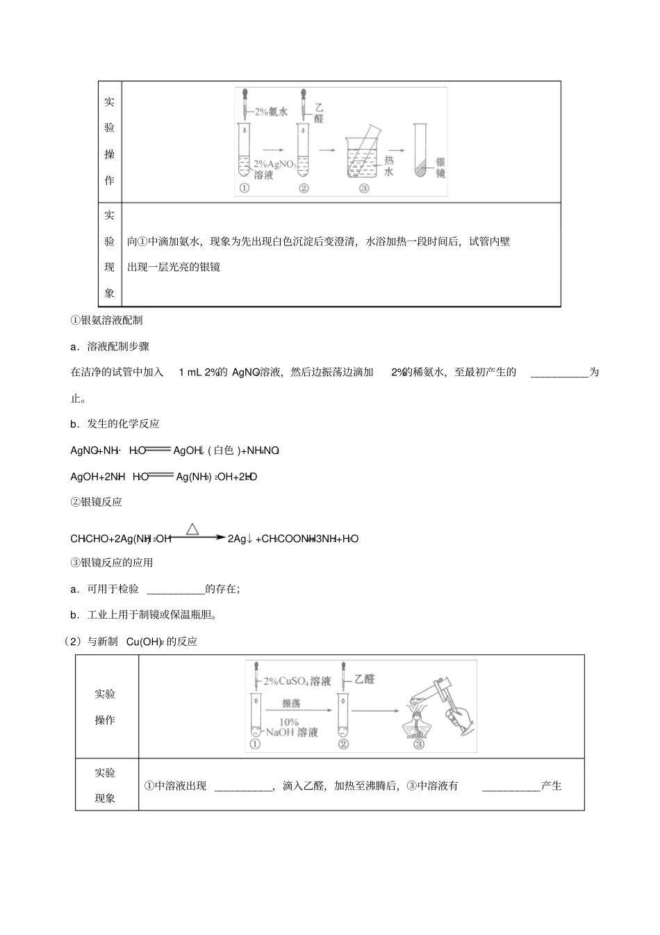 人教版高中化学选修五烃的含氧衍生物醛练习x_第2页