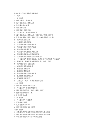 通风安全生产标准化检查资料清单 (2)