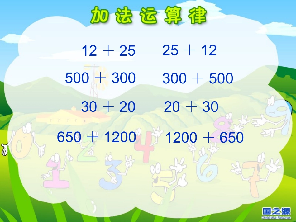 西师版小学数学四年级上册加法运算律幻灯片_第2页