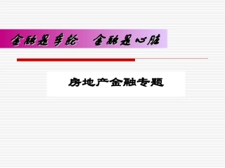 房地产金融专题