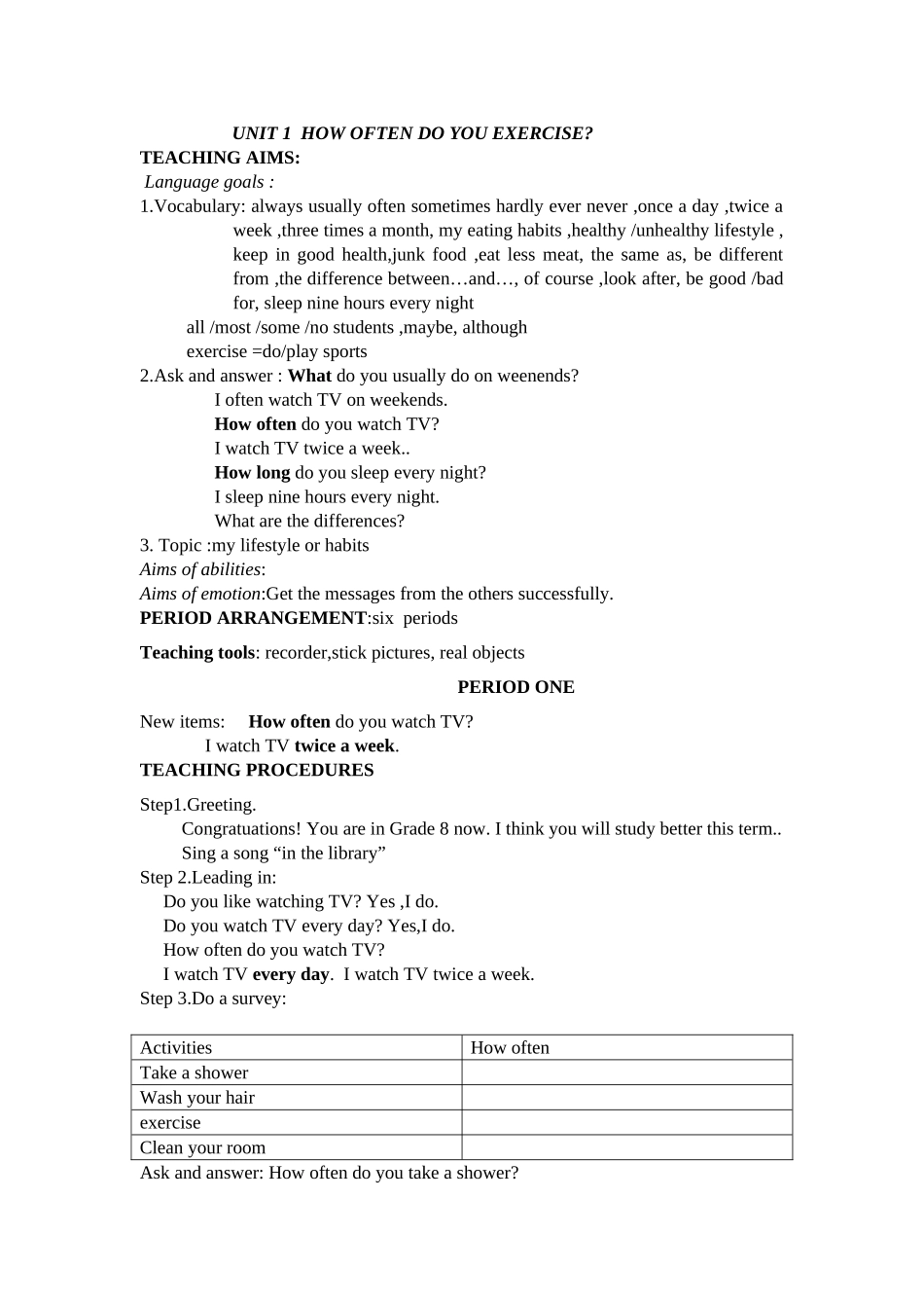 UNIT1HOWOFTENDOYOUEXERCISE_第1页
