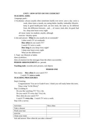 UNIT1HOWOFTENDOYOUEXERCISE