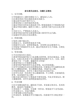 家长委员会意见汇总