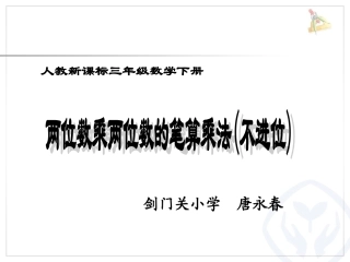 人教2011版小学数学三年级两位数乘两位数的乘法(不进位)