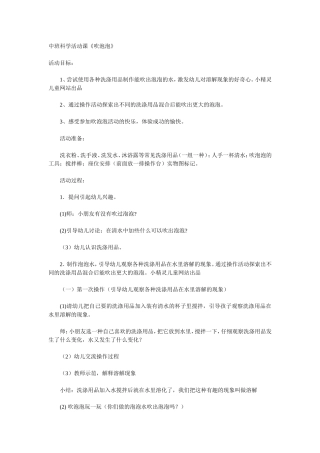 中班科学活动课《吹泡泡》