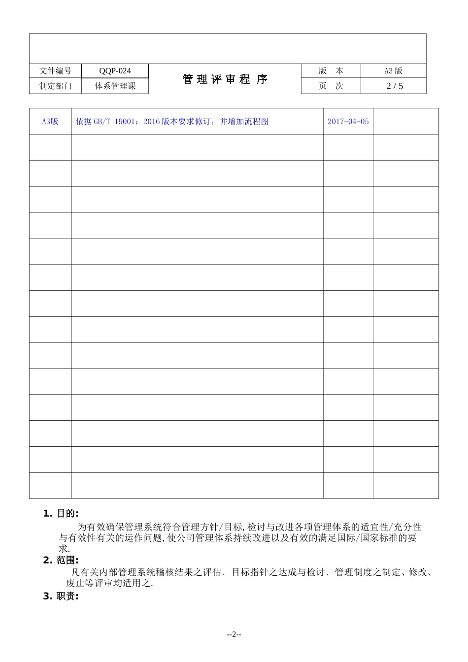 管理评审程序--2015版本_第2页