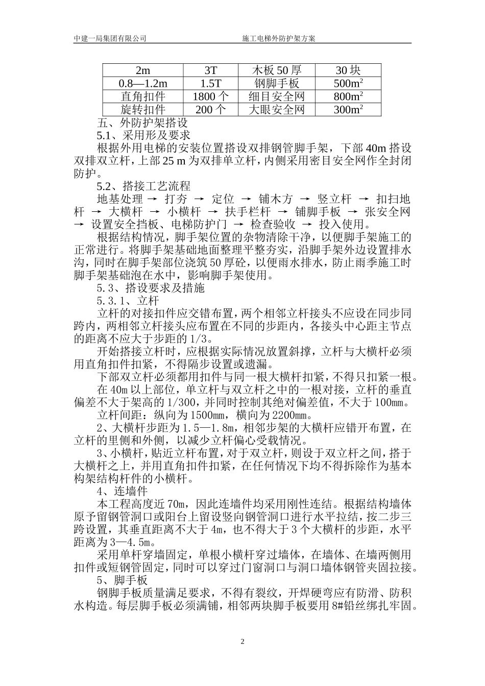 施工电梯防护外架施工方案_第2页