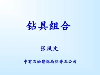 钻柱与下部钻具组合设计