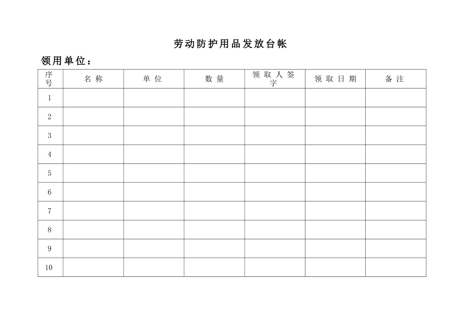 劳动防护用品发放台帐_第2页