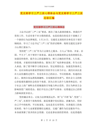 党支部学习三严三实心得体会与党支部学习三严三实总结汇编