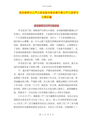 党支部学习三严三实总结与党支部干部三严三实学习心得汇编