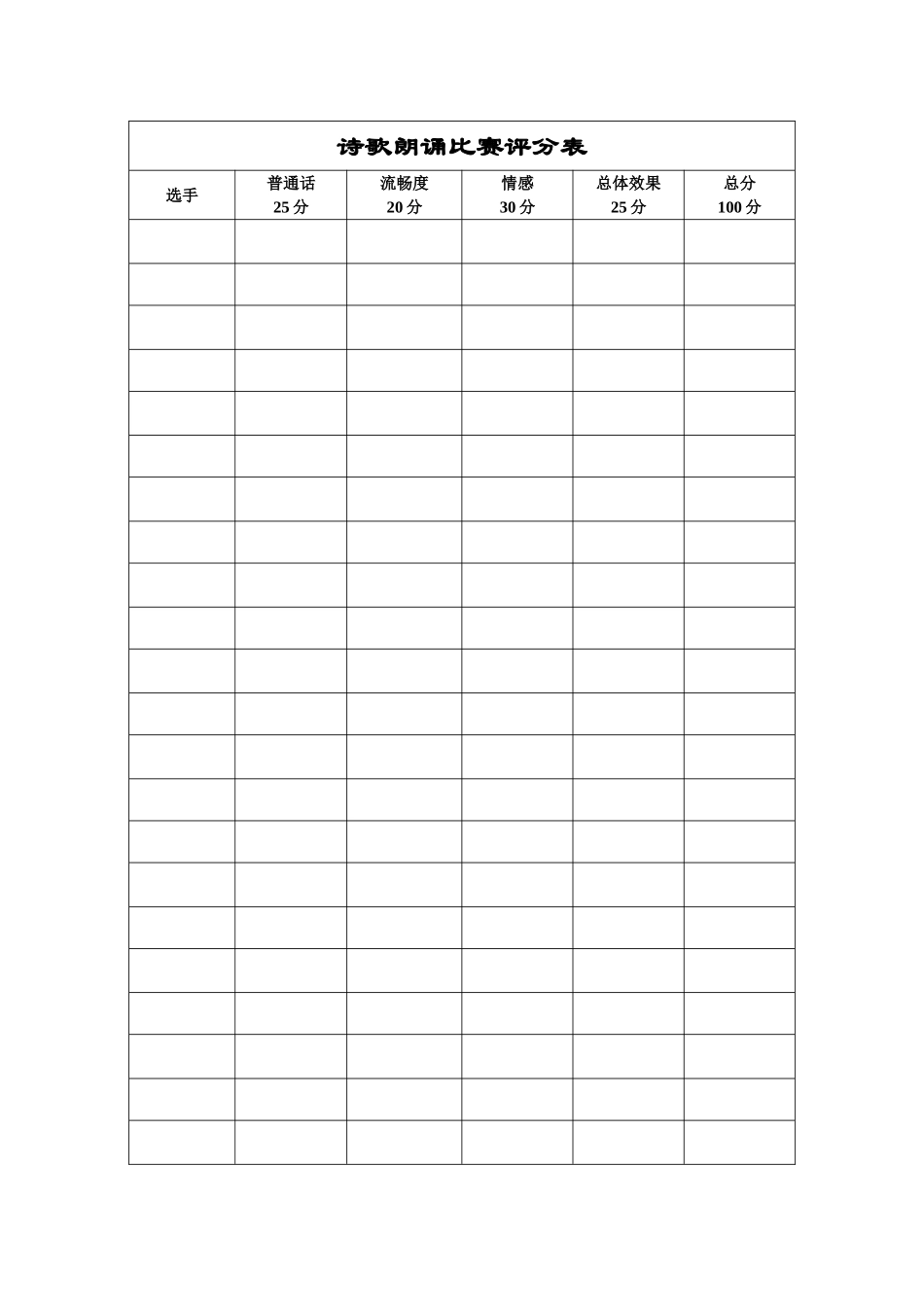 诗歌朗诵比赛评分表_第1页