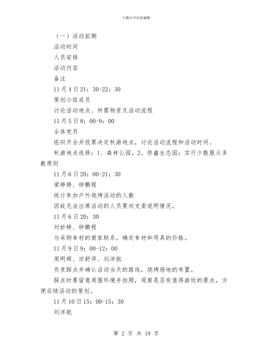 党支部户外烧烤活动策划书与党支部整改方案汇编_第2页