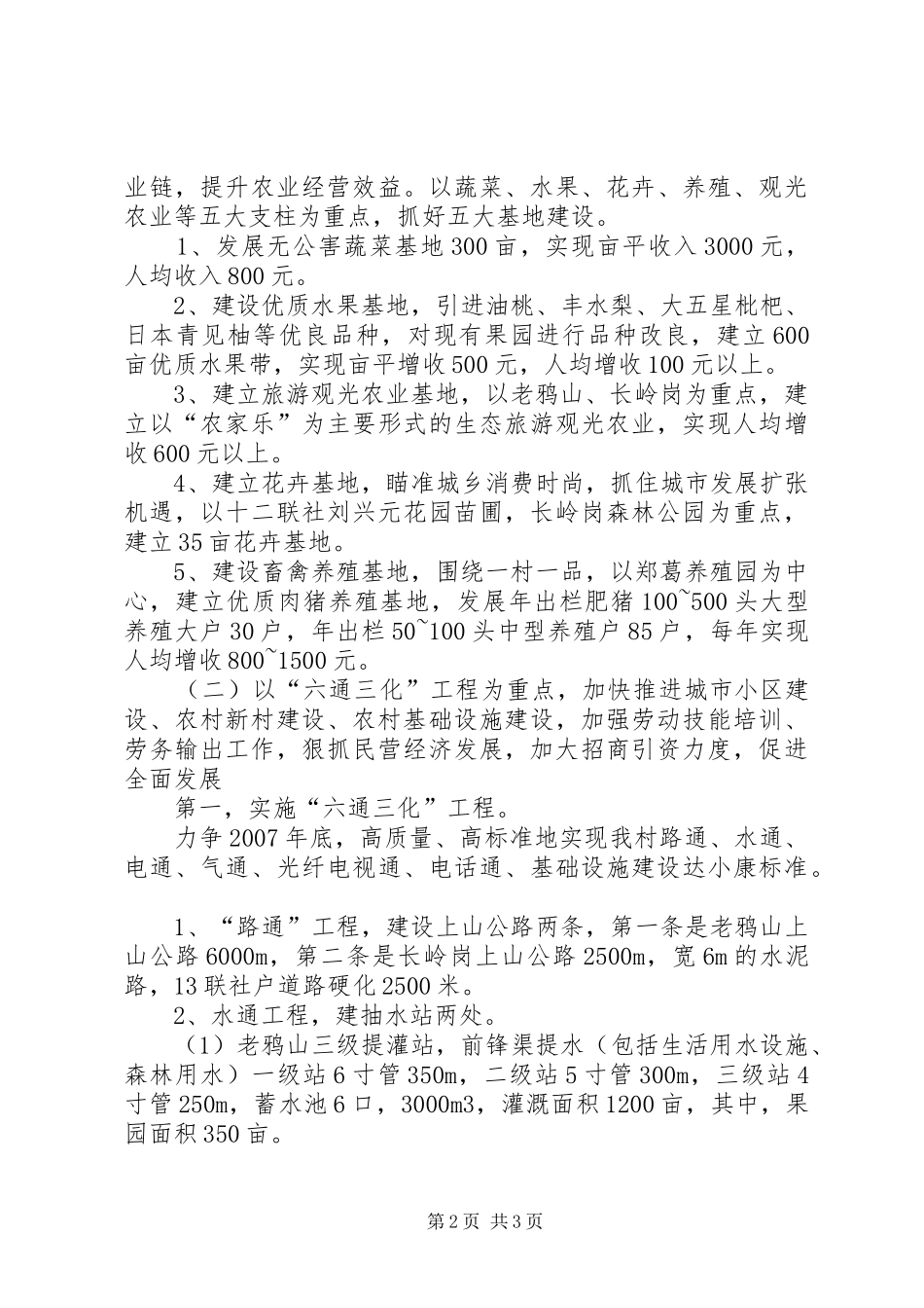 村全面建设小康社会发展规划 _第2页