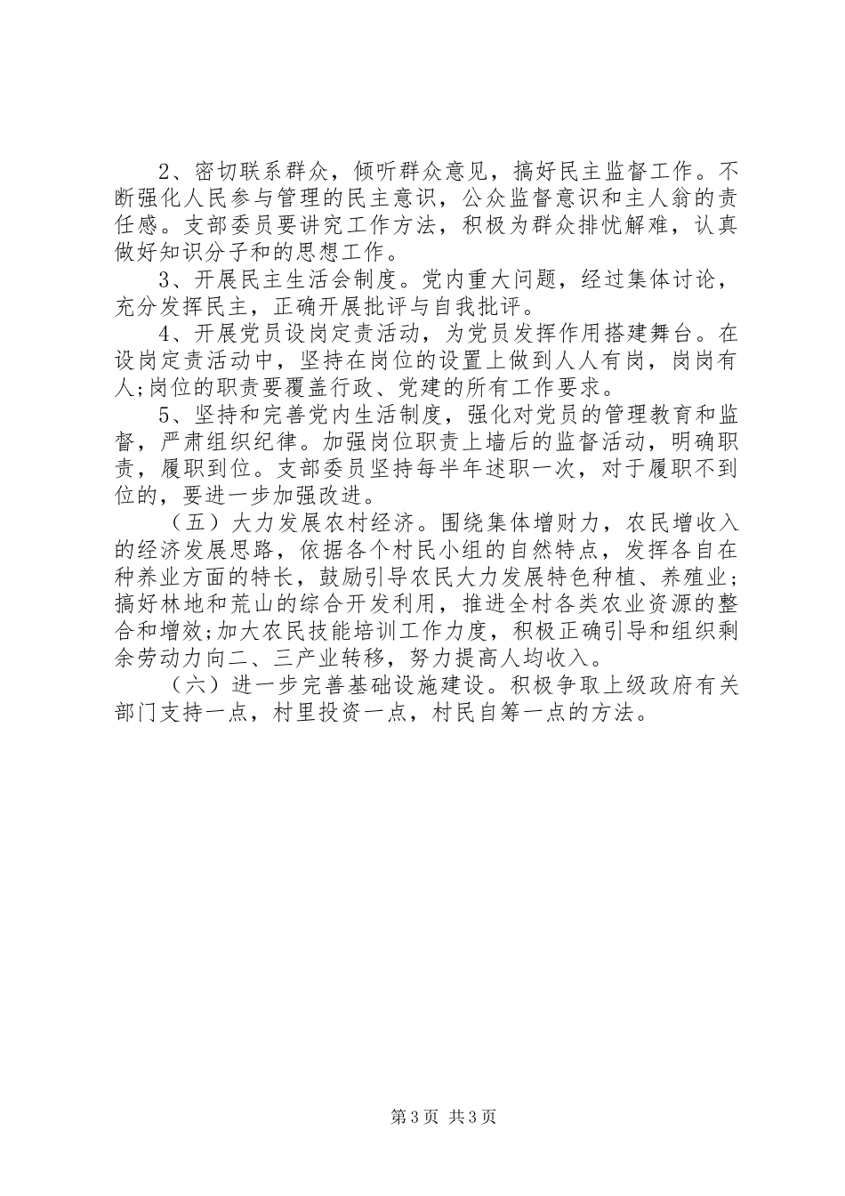 农村党支部工作计划20XX年 (3)_第3页