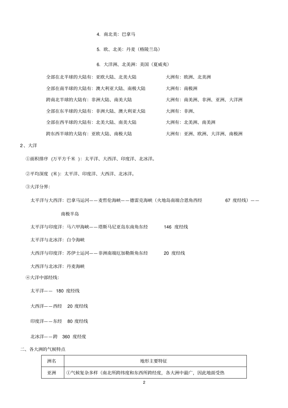 人教版高中区域地理知识点终极总结+选修5+选修6知识点总结_第2页