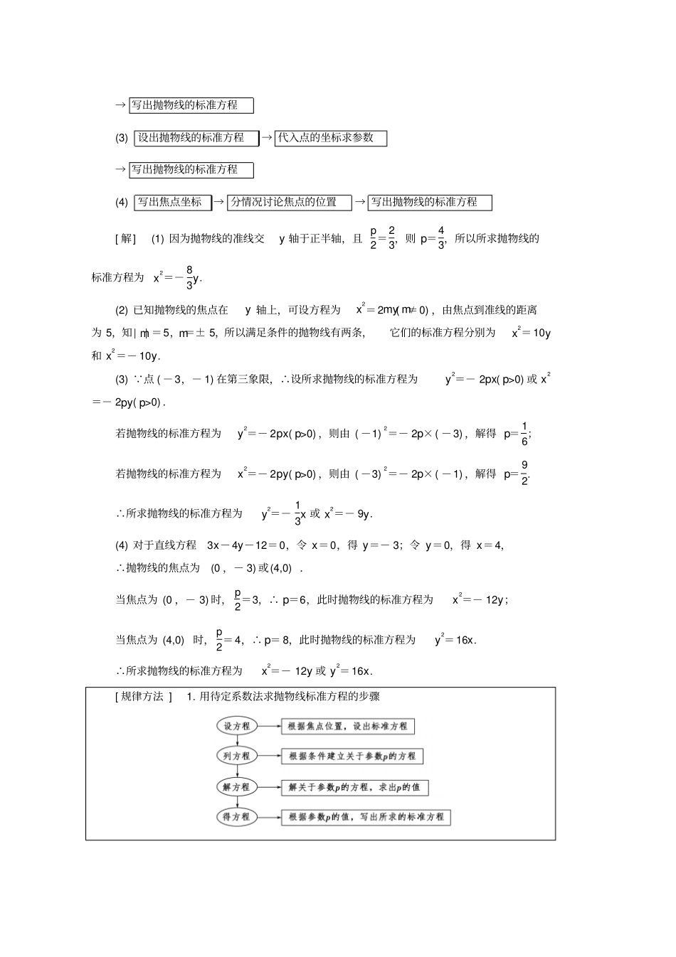 人教版高中数学圆锥曲线与方程3抛物线1抛物线及其标准方程学案新人教A版选修1_1_第3页