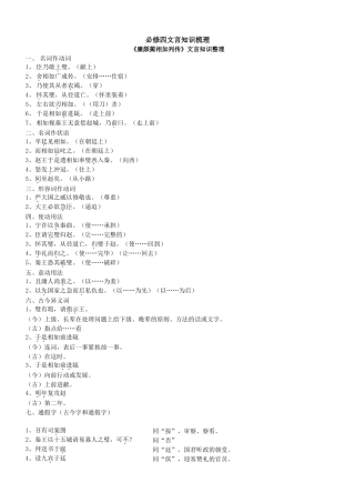 必修四文言文知识整理