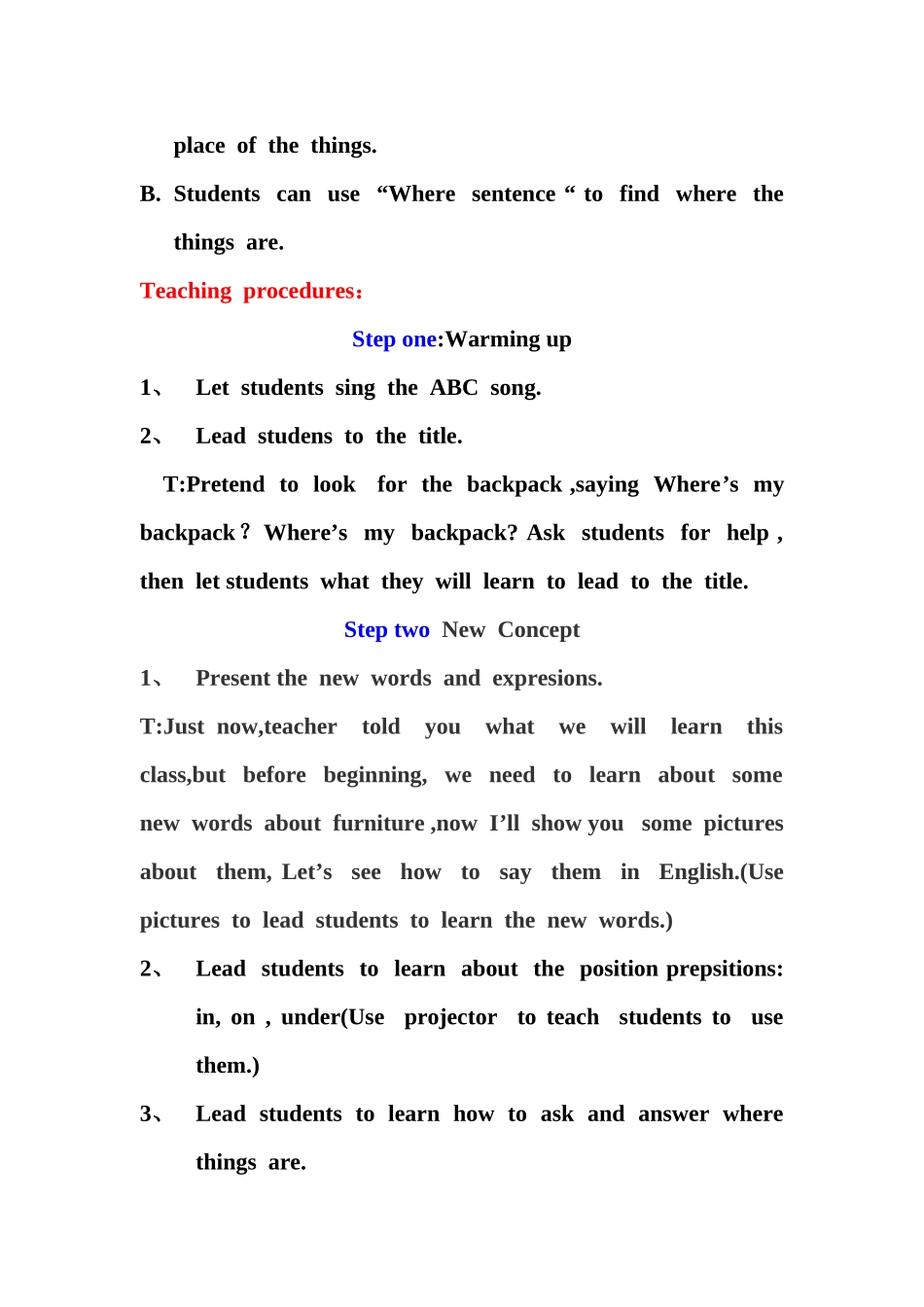 新目标七年级unit4第一课时教案_第2页