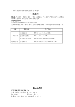 小学英语语法知识讲解及专项强化练习6