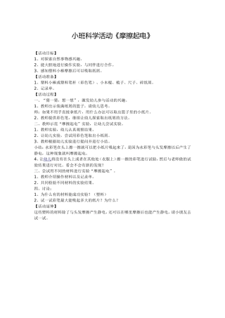 小班科学活动《摩擦起电》