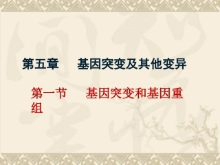 基因突变和基因重组