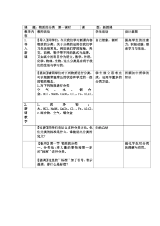 物质的分类教案