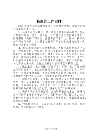 县商管工作安排 