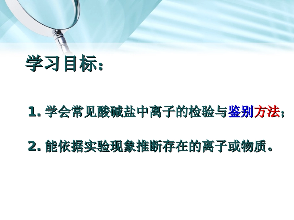 离子的检验与鉴别（专题二）（李玉芹）_第2页