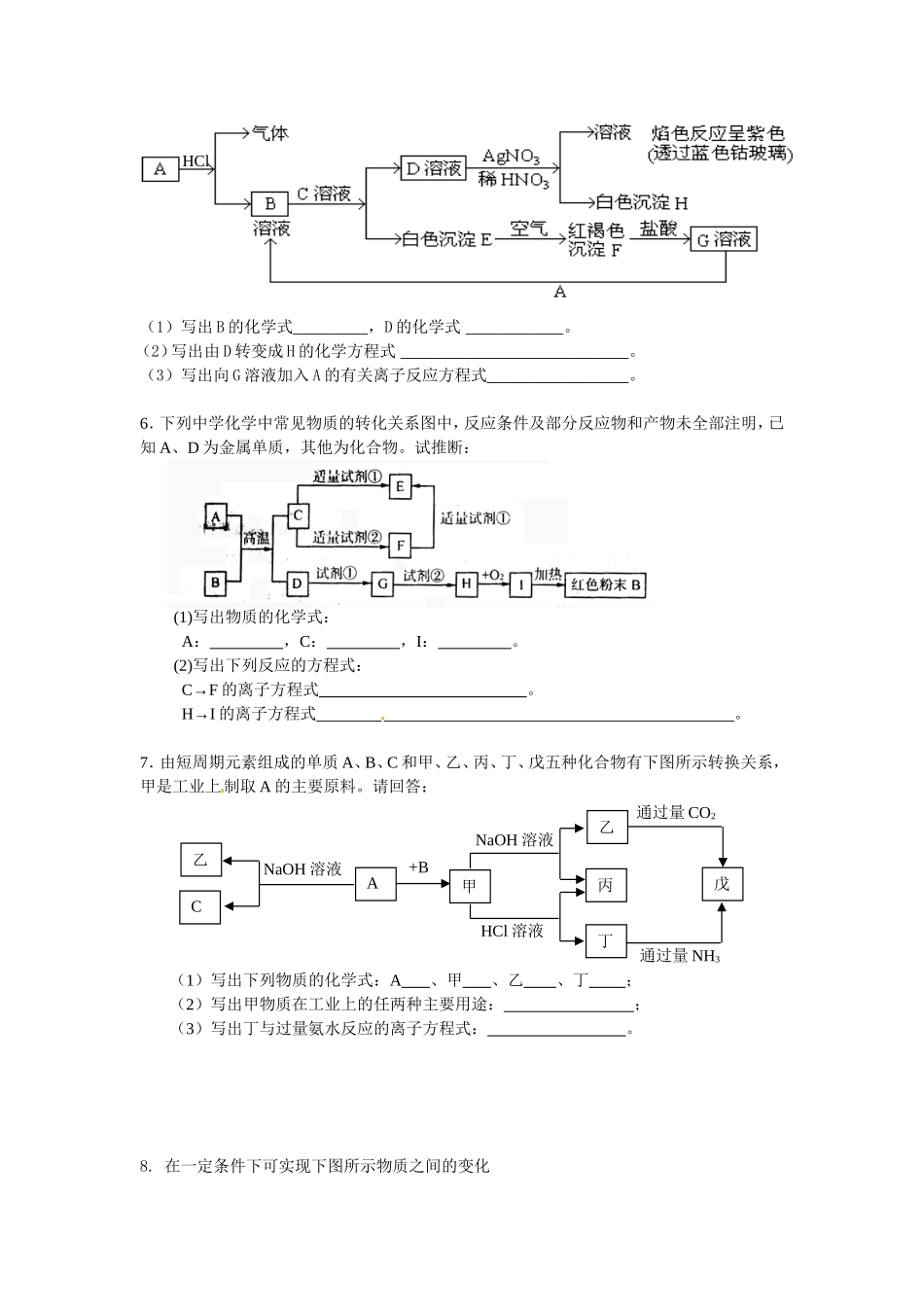 无机框图转化题(金属、非金属)_第2页